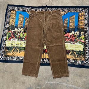 Lacoste brown corduroy pants size 34 corduroy carpenter pants embroidered baggy
